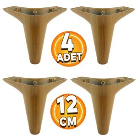 Badem10 Aspen Lüks 12 cm Kahverengi Ahşap Desenli Mobilya Kanepe Sehpa TV Ünitesi Koltuk Ayağı