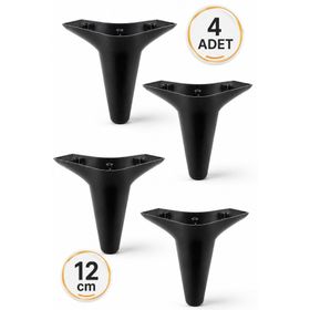 Badem10 Aspen Lüks 12 cm Siyah 4 Adet Mobilya Kanepe Sehpa TV Ünitesi Koltuk Ayağı