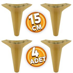 Badem10 Aspen Lüks 15 cm 4 Adet Kahverengi Ahşap Desenli Baza Mobilya Kanepe Sehpa TV Ünitesi Koltuk Ayağı