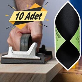 Badem10 Atlas Yumuşak Kağıt Sulu Kuru 23x28 cm 10 Adet 1000 Kum Su Zımparası