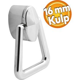 Badem10 Badem Çekmece Mutfak Kapak Dolap 16 mm Krom Sert Plastik Kulp