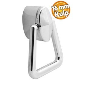 Badem10 Badem Çekmece Mutfak Kapak Dolap 16 mm Krom Sert Plastik Kulp
