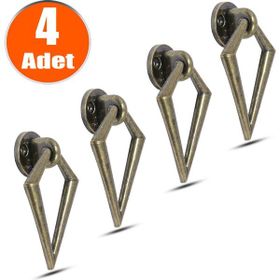 Badem10 Bafra Sarkaç Metal Antik Halka Kulp 4 Adet Dolap Çekmece Kulbu