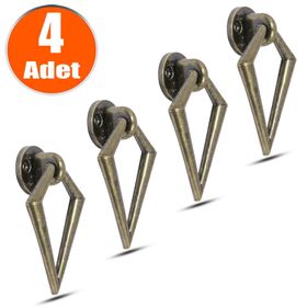 Badem10 Bafra Sarkaç Metal Antik Halka Kulp 4 Adet Dolap Çekmece Kulbu
