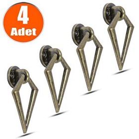 Badem10 Bafra Sarkaç Metal Antik Halka Kulp 4 Adet Dolap Çekmece Kulbu