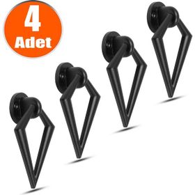 Badem10 Bafra Sarkaç Metal Siyah Halka Kulp 4 Adet Dolap Çekmece Kulbu
