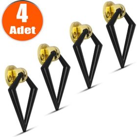 Badem10 Bafra Sarkaç Metal Siyah Halka Kulp 4 Adet Dolap Çekmece Kulbu