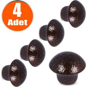 Badem10 Bakır 4 Adet Mantar Düğme Çekmece Dolap Kapak Kulbu