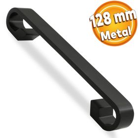 Badem10 Barida Dolap Kapak Çekmece Mat Siyah Metal 128 mm Kulp