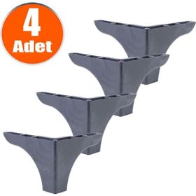 Badem10 Bellona 10 cm Antrasit Baza Ayak 4 Adet Mobilya Kanepe Sehpa Puf Koltuk Ayağı