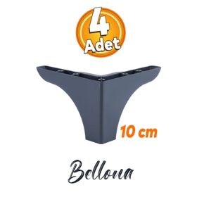Badem10 Bellona 10 cm Antrasit Baza Ayak 4 Adet Mobilya Kanepe Sehpa Puf Koltuk Ayağı
