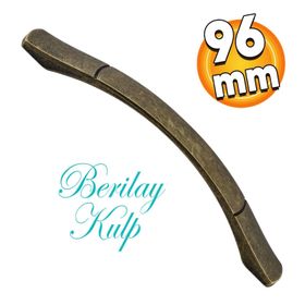 Badem10 Berilay Çizgili Mobilya Mutfak Dolabı Çekmece Dolap Kapak Antik Sarı 96 mm Metal Kulp