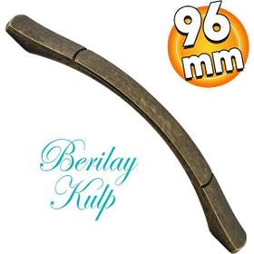 Badem10 Berilay Çizgili Mobilya Mutfak Dolabı Çekmece Dolap Kapak Antik Sarı 96 mm Metal Kulp