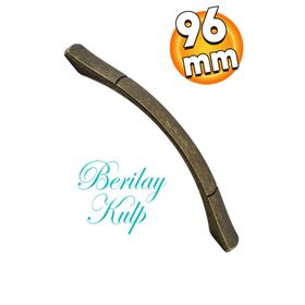 Badem10 Berilay Çizgili Mobilya Mutfak Dolabı Çekmece Dolap Kapak Antik Sarı 96 mm Metal Kulp