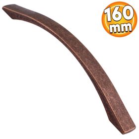 Badem10 Berilay Düz Mobilya Mutfak Dolabı Çekmece Dolap Kapak Antik Bakır 160 mm Metal Kulp