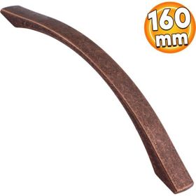 Badem10 Berilay Düz Mobilya Mutfak Dolabı Çekmece Dolap Kapak Antik Bakır 160 mm Metal Kulp