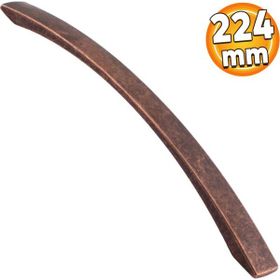 Badem10 Berilay Düz Mobilya Mutfak Dolabı Çekmece Dolap Kapak Antik Bakır 224 mm Metal Kulp