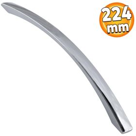 Badem10 Berilay Düz Mobilya Mutfak Dolabı Çekmece Dolap Kapak Krom 224 mm Metal Kulp