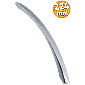 Badem10 Berilay Düz Mobilya Mutfak Dolabı Çekmece Dolap Kapak Krom 224 mm Metal Kulp