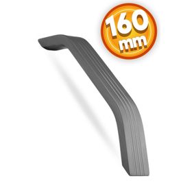 Badem10 Bermuda Çekmece Mutfak Dolap Kapak Kulbu 160 mm Füme Metal Kulp