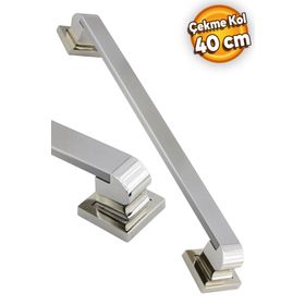 Badem10 Bersel Tutma Saten 40 cm Çekme Kolu Çelik Kapı Dış Kapı Kolu Kulp