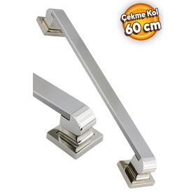 Badem10 Bersel Tutma Saten 60 cm Çekme Kolu Çelik Kapı Dış Kapı Kolu Kulp