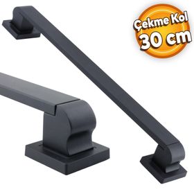 Badem10 Bersel Tutma Siyah 30 cm Çekme Kolu Çelik Kapı Dış Kapı Kolu Kulp