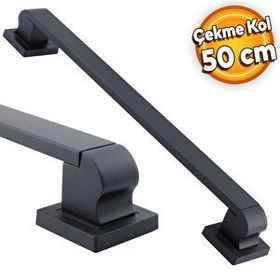 Badem10 Bersel Tutma Siyah 50 cm Çekme Kolu Çelik Kapı Dış Kapı Kolu Kulp