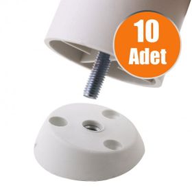 Badem10 Beyaz 10 Adet Ayak Tabanı Açılı Dereceli Mobilya Masa Sehpa Ayak Bağlantı Aparatı