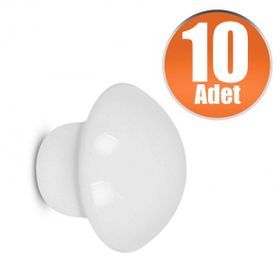 Badem10 Beyaz 10 Adet Nobel Mantar Düğme Kulp Çekmece Dolap Kapak Kulbu