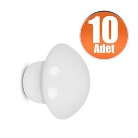 Badem10 Beyaz 10 Adet Nobel Mantar Düğme Kulp Çekmece Dolap Kapak Kulbu