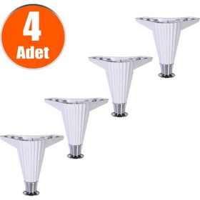 Badem10 Beyaz 12 cm 4 Adet Mobilya Kanepe Masa Sehpa Ayağı Baza Ayak