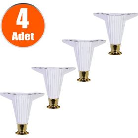 Badem10 Beyaz 12 cm 4 Adet Mobilya Kanepe Masa Sehpa Ayağı Baza Ayak