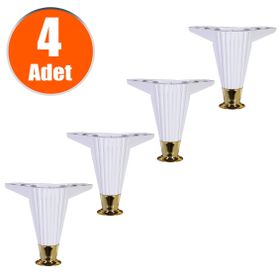 Badem10 Beyaz 12 cm 4 Adet Mobilya Kanepe Masa Sehpa Ayağı Baza Ayak