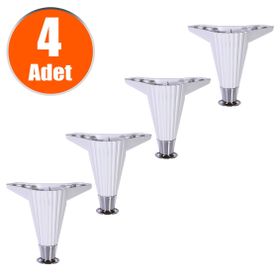 Badem10 Beyaz 12 cm 4 Adet Mobilya Kanepe Masa Sehpa Ayağı Baza Ayak