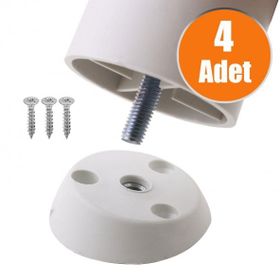 Badem10 Beyaz 4 Adet Ayak Tabanı Açılı Dereceli Mobilya Masa Sehpa Ayak Bağlantı Aparatı