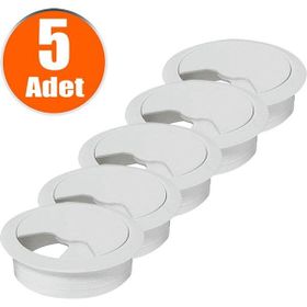 Badem10 Beyaz 5x6 cm Masa Üstü Kablo Kanalı Deliği Kapağı