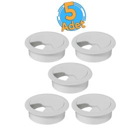Badem10 Beyaz 5x6 cm Masa Üstü Kablo Kanalı Deliği Kapağı