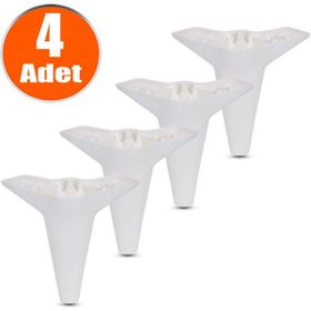 Badem10 Beyaz Baza Ayak 12 cm 4 Adet Mobilya Kanepe Sehpa Puf Koltuk Ayağı