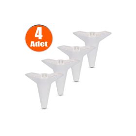 Badem10 Beyaz Baza Ayak 12 cm 4 Adet Mobilya Kanepe Sehpa Puf Koltuk Ayağı