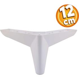 Badem10 Beyaz Baza Ayak 12 cm Mobilya Kanepe Sehpa Puf Koltuk Ayağı