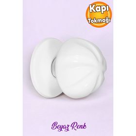 Badem10 Beyaz Metal Gülyonca Kapı Tokmağı