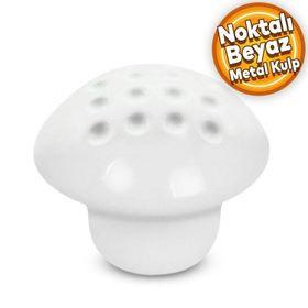 Badem10 Beyaz Metal Mantar Düğme Çekmece Dolap Kapak Kulbu