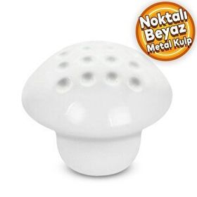 Badem10 Beyaz Metal Mantar Düğme Çekmece Dolap Kapak Kulbu