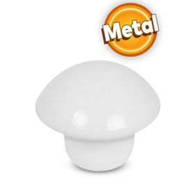 Badem10 Beyaz Metal Mantar Düğme Çekmece Dolap Kapak Kulbu