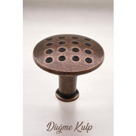 Badem10 Big Düğme Çekmece Dolap Kapak Antik Bakır Metal Kulp