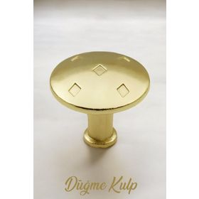 Badem10 Big Düğme Çekmece Dolap Kapak Gold Metal Kulp
