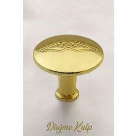 Badem10 Big Düğme Çekmece Dolap Kapak Gold Metal Kulp