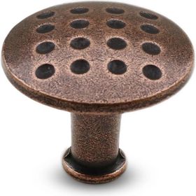 Badem10 Big Düğme Noktalı Çekmece Dolap Kapak Antik Bakır Metal Kulp