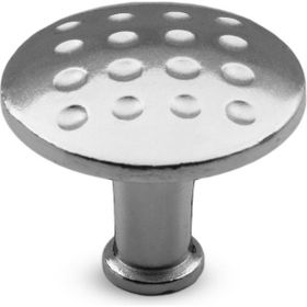 Badem10 Big Düğme Noktalı Çekmece Dolap Kapak Krom Metal Kulp